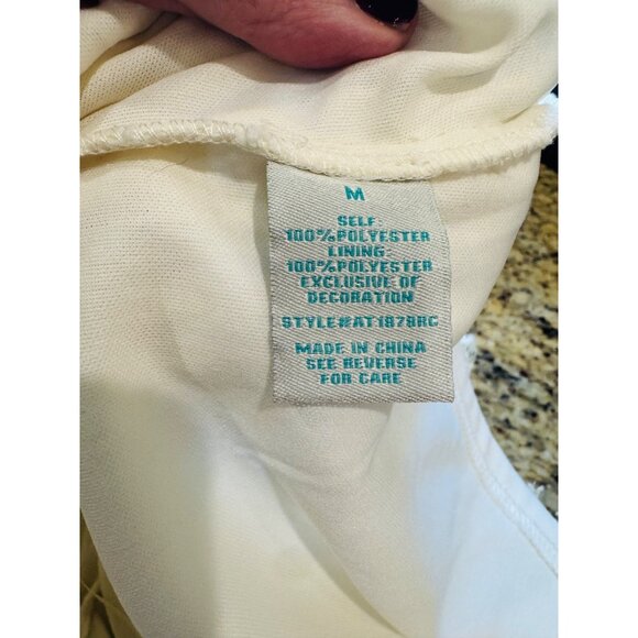 Rockin C  Lace Halter Eyelet Top Ivory Floral Pattern Lined Western Cowgirl Glam - Picture 7 of 10